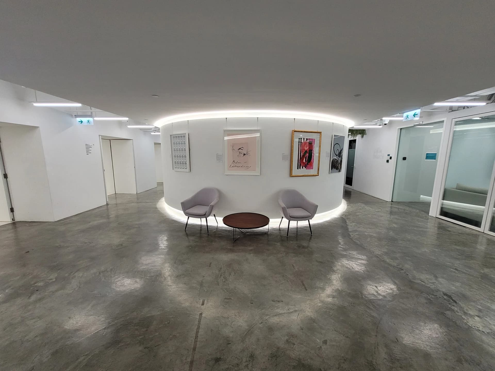 Reception and common area at United Centre in Admiralty