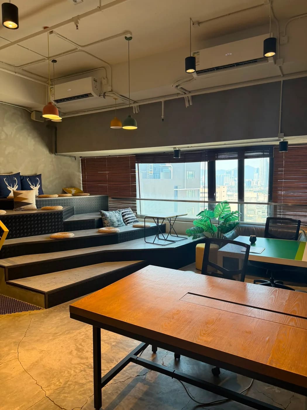 Shared common area at Garage Society in Sheung Wan